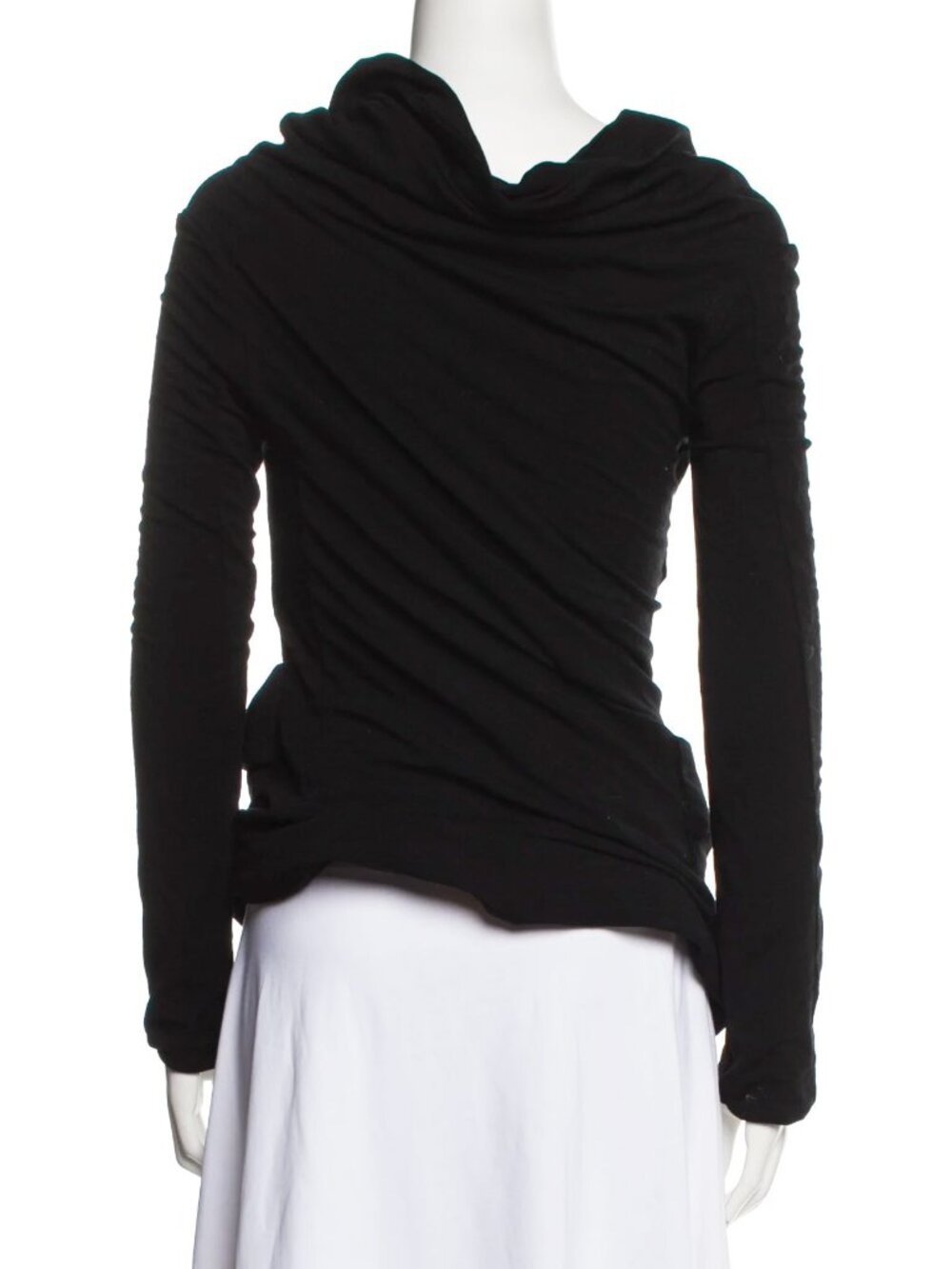 Junya Watanabe Asymmetrical Gathered Front Cardigan/Jacket in Black, size Small - Picture 2 of 13